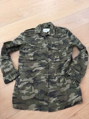 pistola Olive Green Camo Studded Utility Jacket XS